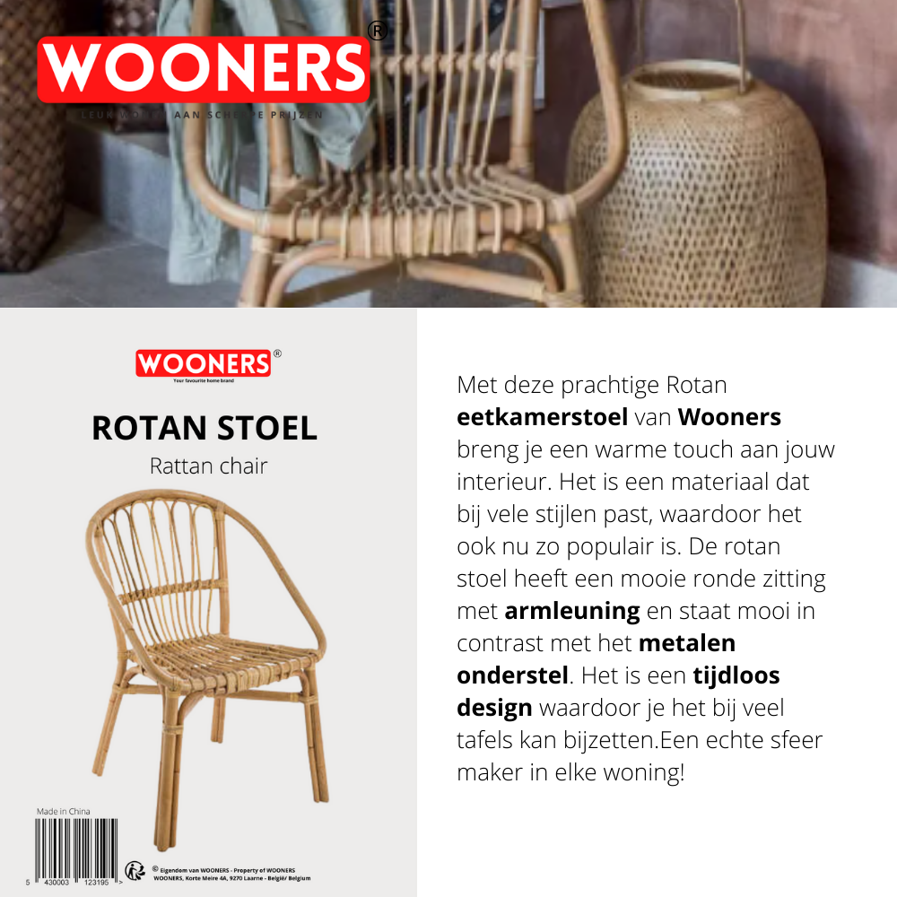 Wooners® Rotan Loungestoel - Zetel - Naturel