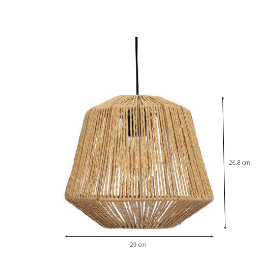 Hanglamp Touw - Jute - Verlichting - 40W - E27 - Ø29 x 26.8 cm