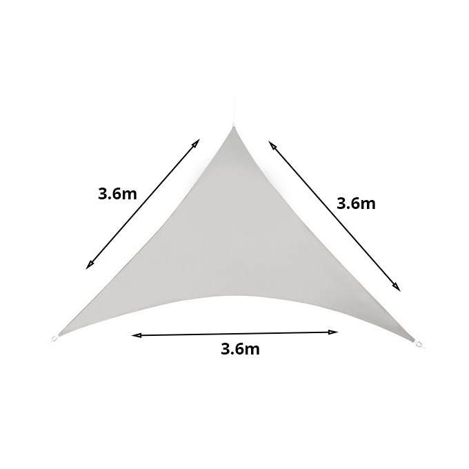Schaduwdoek Driehoek - 3.6m x 3.6m x 3.6m - UV-bescherming - Zonnezeil - Zand