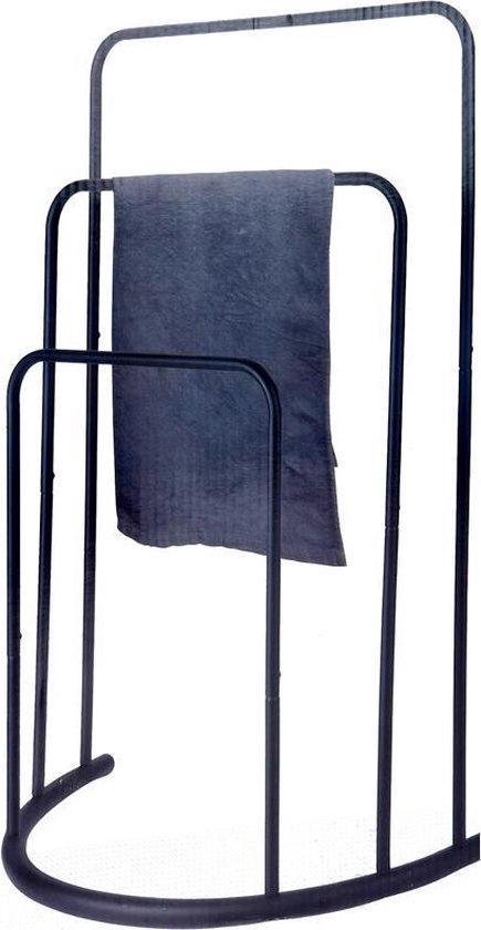 Handdoekrek vrijstaand - 3 Roedes - 75 x 49.5 cm - Metaal - Zwart