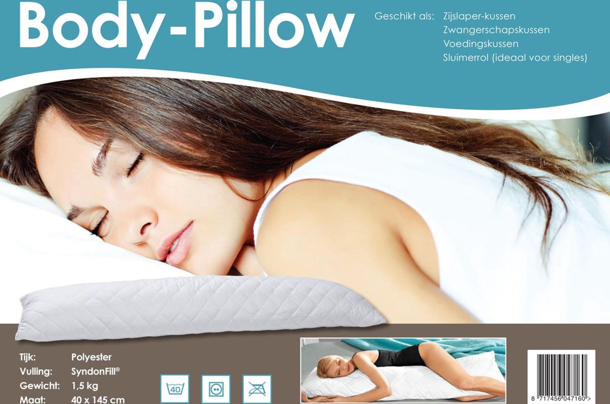 Ondersteunend Lichaamskussen Wit - Body Pillow – 40 x 145 cm – 1 stuk