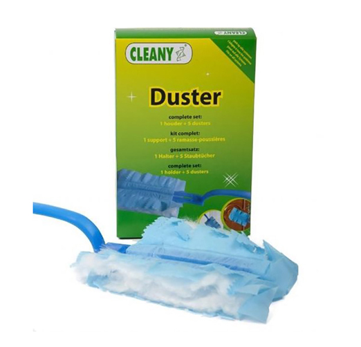Duster Cleany Magic  - 5 Microvezel Stofwisdoekjes en 1 houder