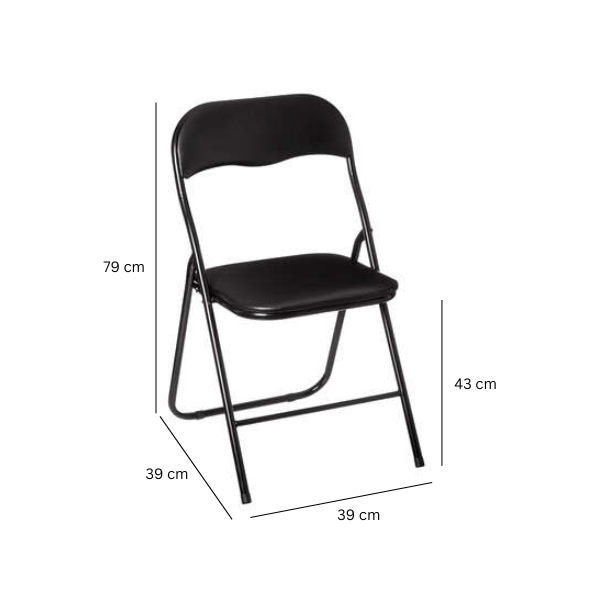 Klapstoel - 43 cm zithoogte - Zwart