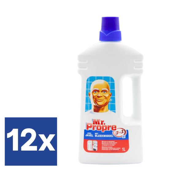 Mr Proper 3in1 Allesreiniger met Javel (Voordeelverpakking) - 12 x 1l