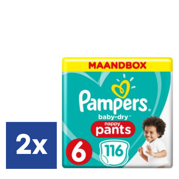 Pampers Pants Baby Dry Maat 6 (15kg+) - 2 x 116 stuks 