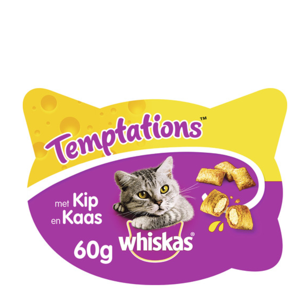 Whiskas Temptations Kip & Kaas - 60 g