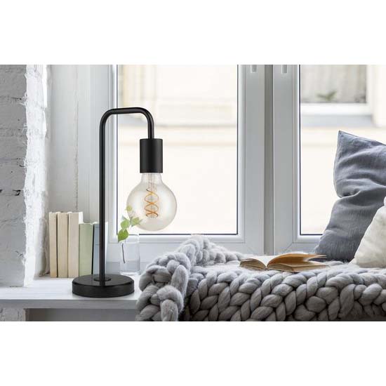 Tafellamp Zwart Metaal - Tafel verlichting - Leeslamp - Design - Met schakelaar en snoer - H45cm - E27