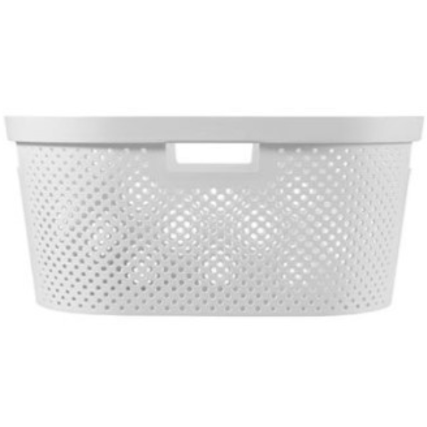 textuur Luxe gesmolten Curver - Infinity Recycled Dots - Wasmand - 40L - Wit