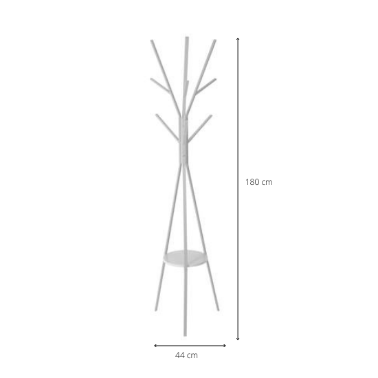 Kapstok staand - Met 6 Haken - Staande kleerhanger - Metaal - 180 cm - Grijs